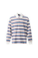RETRO STRIPED RUGBY POLO – Sky Blue