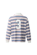 RETRO STRIPED RUGBY POLO – Sky Blue