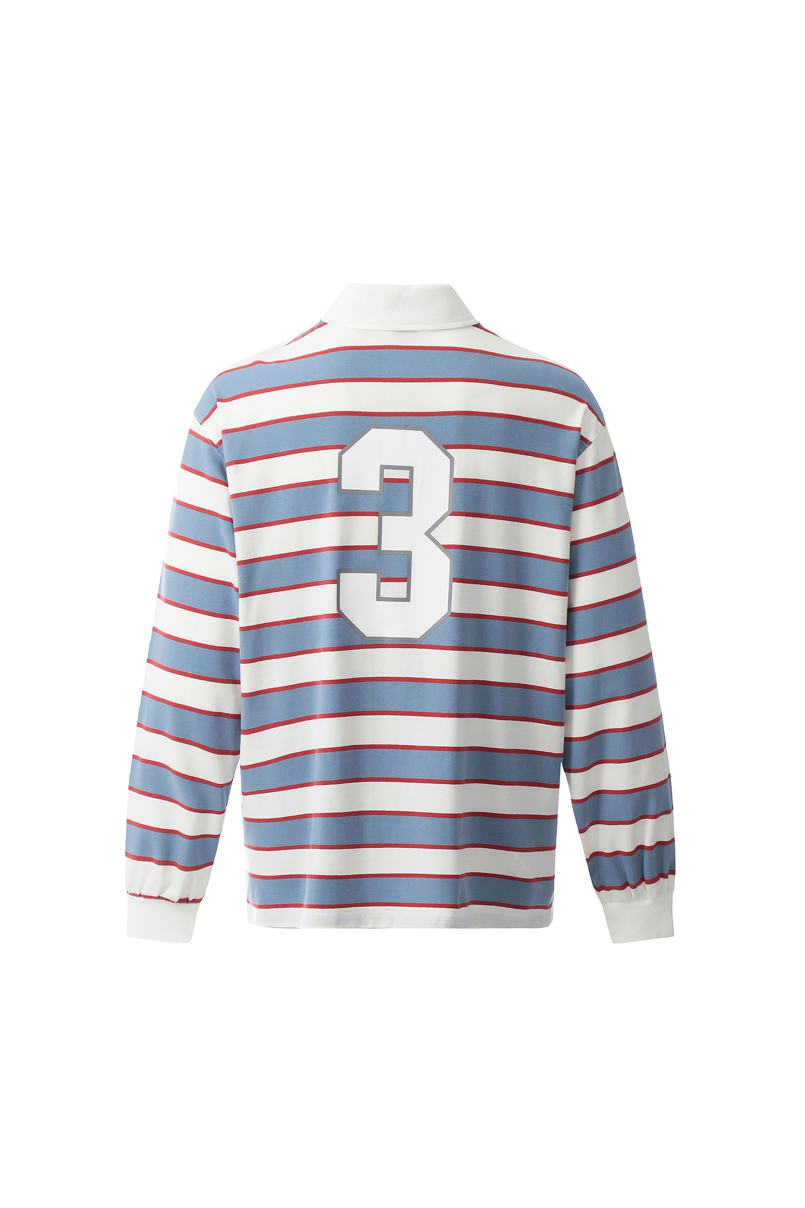 RETRO STRIPED RUGBY POLO – Sky Blue
