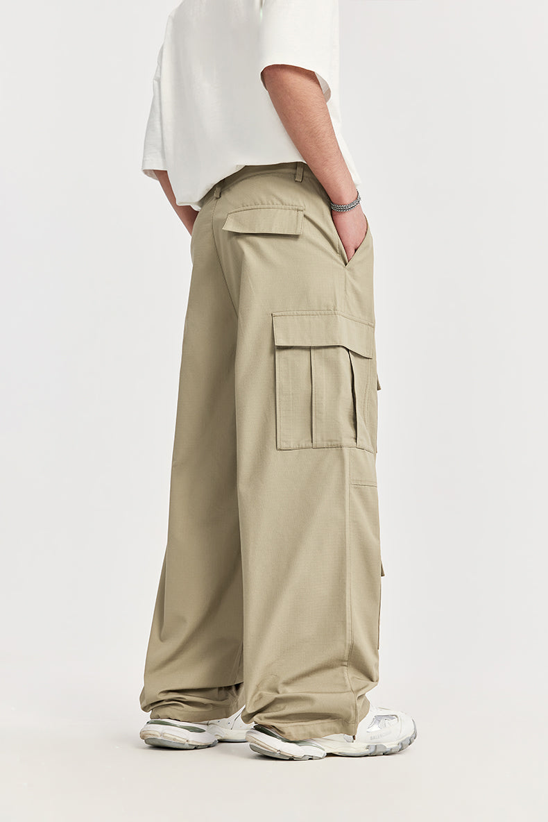 URBAN UTILITY WIDE-LEG CARGO PANTS– Khaki