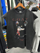 GOAT GRAPHIC MUSCLE TEE- washed black