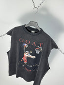 GOAT GRAPHIC MUSCLE TEE- washed black
