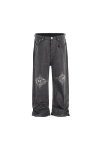 COMET CUTS STONED BLACK JEANS