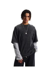 CLASSIC PLAIN DOUBLE GREY LONGSLEEVE TEE