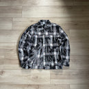 DISTORTED PLAID BUTTON-UP SHIRT – Black & Grey