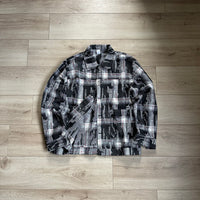 DISTORTED PLAID BUTTON-UP SHIRT – Black & Grey