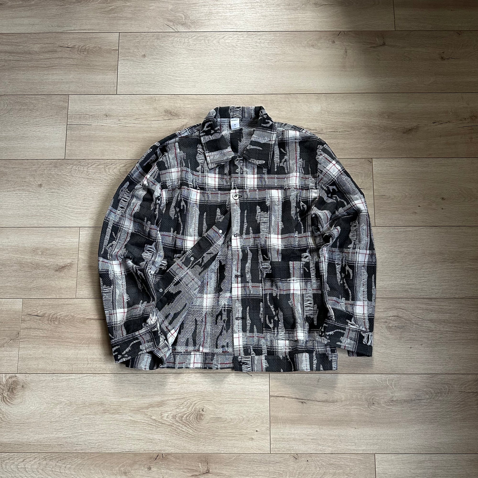 Checkered denim jacket