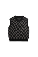 BLACK AND BROWN CHESS SWEATER