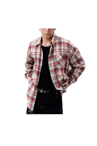 11KN RIPPED WINE AND CREAM LONGSLEEVE SHIRT