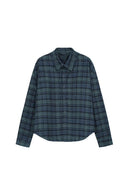 BUTTONED CHECKERED SHIRT IN GREEN/BLUE