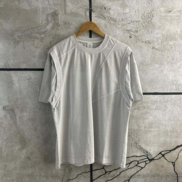 SUPERWAY LINED GREY TEE