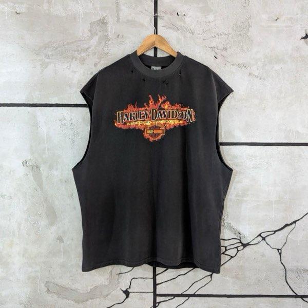 HARLEY DAVIDSON FLAME ARMLESS TEE