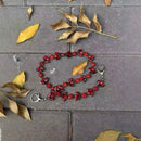 POCKET CHAIN RED TINY BEADS