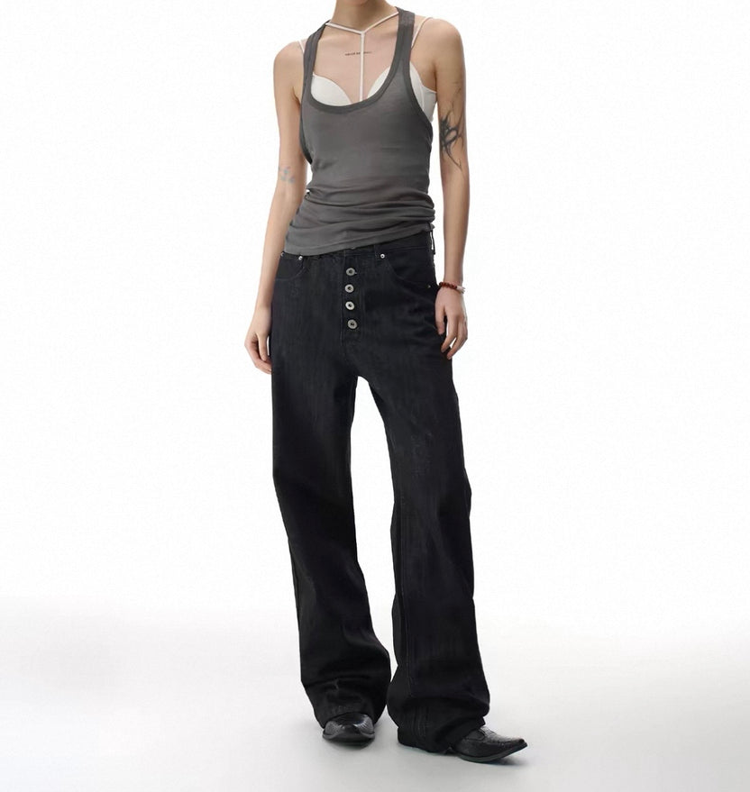 JOD black button-fly denim